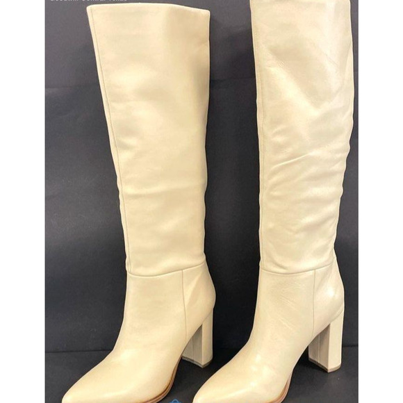 Block Heel Women's Nine West Beige Tall Boots- Size 8.5 - Picture 3 of 7